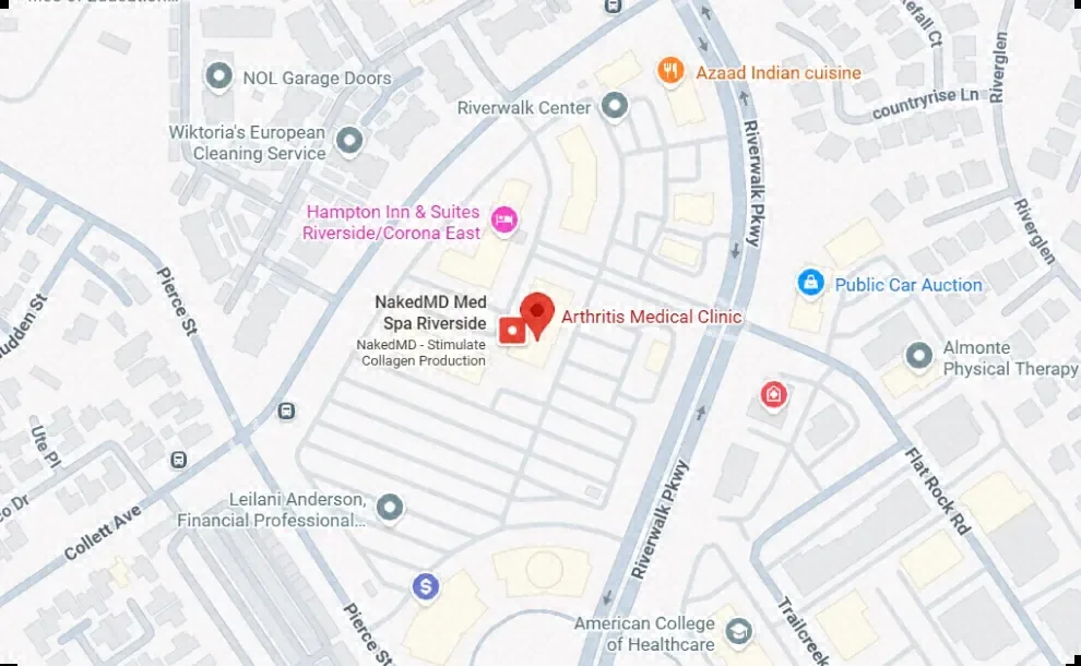Map of Arthritis Medical Clinic La Sierra, 4244 Riverwalk Parkway, Suite 220, Riverside, CA 92505